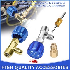 R1234YF Can Tap Valve Kit Self-Sealing & Puncture w/ Adapter for A/C Refrigerant
