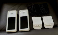 Clover Flex 2 White POS – Lot of 2 – Factory Reset – Protective Grip Case