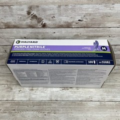 1 Box HALYARD PURPLE NITRILE EXAM GLOVES Powder-Free Size: MEDIUM Exp: 4/2027