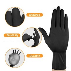 10/20/50/100pcs Black Nitrile Disposable Gloves for Work Latex Free Home Cleanin