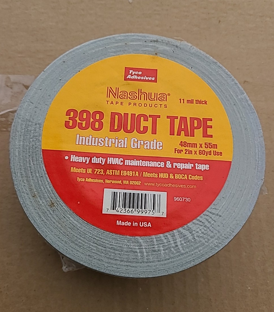 Nashua 398 Professional Grade Duct Tape, 2 inch x 60 yards x 11 mil – Gray