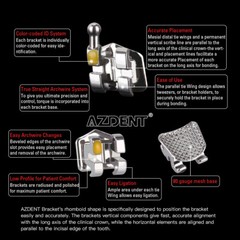 50 kits AZDENT Dental Orthodontics Brackets Brace Mini Roth Slot.022 Hooks 3-4-5
