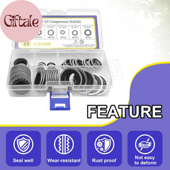 45PCS AC Gasket Sealer AC O Ring Seal Kit Versatile AC Seal Kit for Fixing Car A