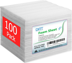 100 Pack Foam Sheets, 12″ X 12″, 1/16″ Thickness, Foam Wrap Cushioning Material