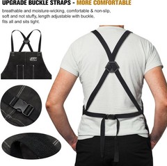 2PCS ARCCAPTAIN Leather Welding Work Apron Heat Flame Resistant Cowhide 6Pockets