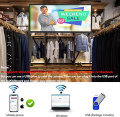 P3 Full Color LED Scrolling Sign, WiFi/USB Control, Brightness Adjustable 40″x17