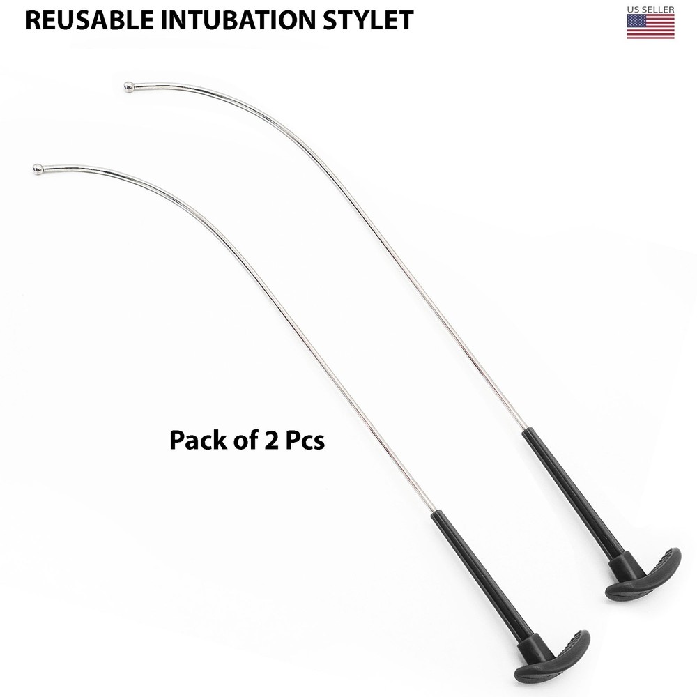 Reusable Intubation Stylet 12.5″ Ball Tip 5mm Anesthesia Instruments (2 & 5 Pcs)
