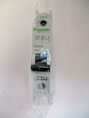 SCHNEIDER ELECTRIC SQUARE D MINI CIRCUIT BREAKER 60103 C60 2A MULTI 9