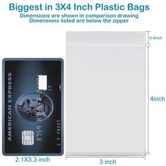 3”x 4”, (Pack of 100) Small Plastic Bags,2 MIL 3″ x 4″, Transparent x 4″