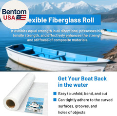 Fiberglass Mat 50 in X 30 Ft, 125 Sq. Ft Fiberglass Chopped Strand Mat Resin & E