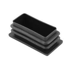 QWORK 10 PCS 1″ X 2″ Rectangle Black Plastic Plug End Cap 2.5 X 5cm,