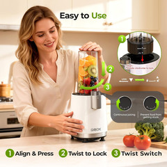 QIBOX Snow Cone Machine & Smoothie Blender 2 in 1, 700W Powerful Shaved Ice Mach