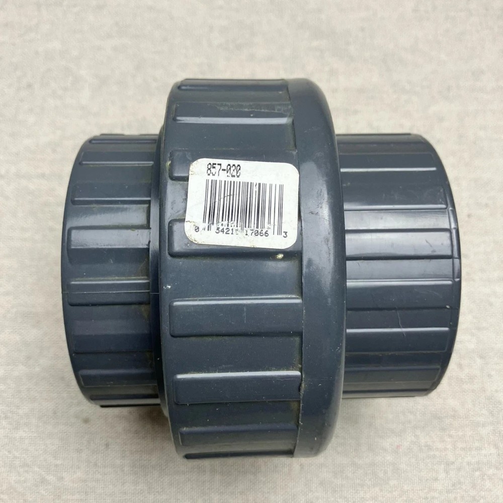 5 – New Spears PVC 2″ Union Viton Socket 857-020 Gray SCH/80 Slip x Slip Fitting