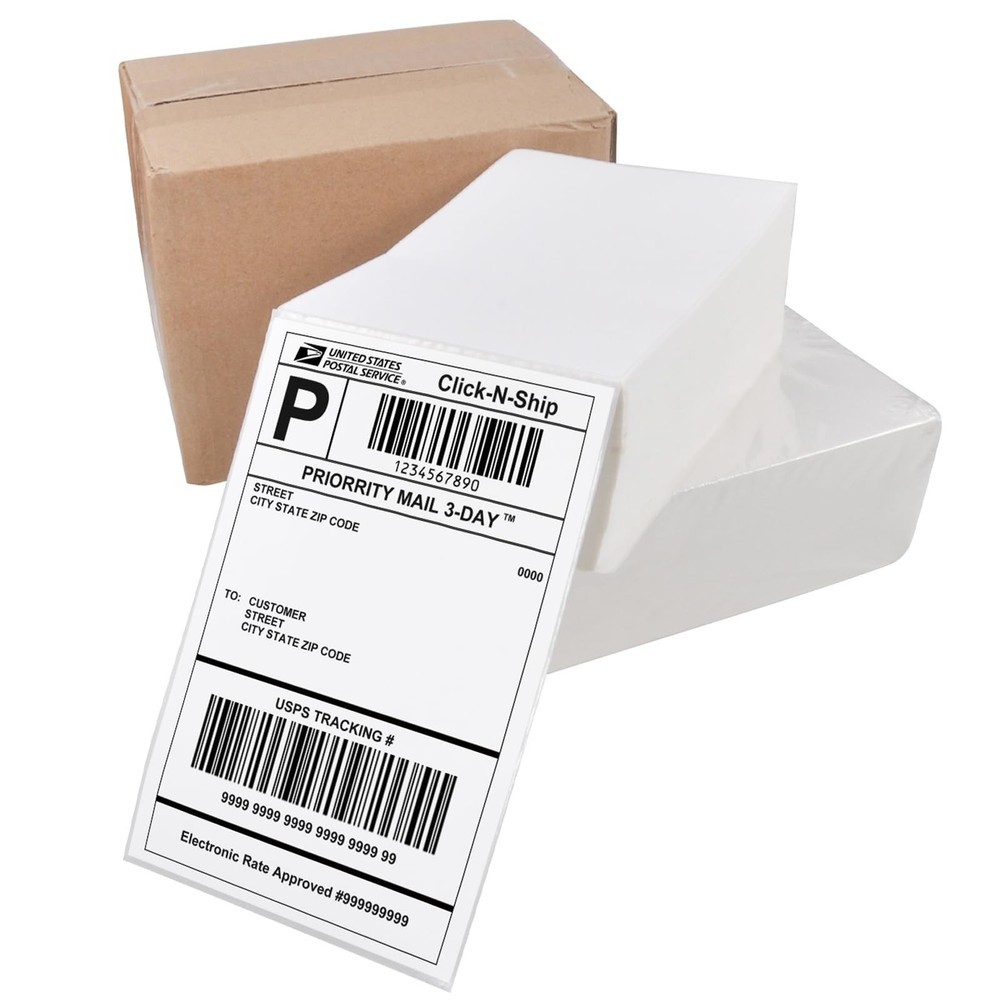 1000 4×6 Thermal Shipping Labels Fanfold, Direct Thermal Printer Labels Compa…