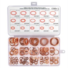 150Pcs Copper Washer Hardware Gasket Set Flat Ring Seal Assortment Kit M5-M22