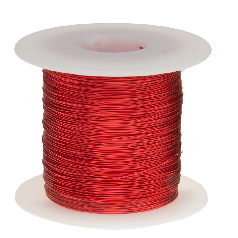 24 AWG Gauge Enameled Copper Magnet Wire 2.5 lbs 2007′ Length 0.0211″ 155C Red