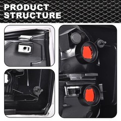 Pair Rear Tail Light Assembly Black Housing w/o Bulbs Toyota Tacoma 2016-2021