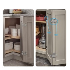 165 Degree Corner Cabinet Hinges 2 Pack Full Overlay Hydraulic Concealed Soft…