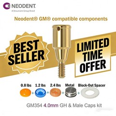 Overdenture Locator Abutment Neodent GRAND MORSE GM Male Caps Inserts Core Tool