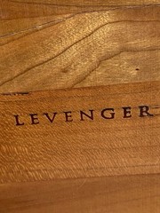 VTG Levenger Wood 3 Slot Desk Organizer Storage Box Office Supplies 1980’s