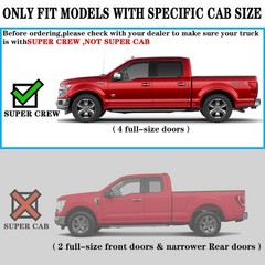Black OE Style Side Step Running Boards Ford F-150 Crew Cab 04-14 4Dr 6in Step