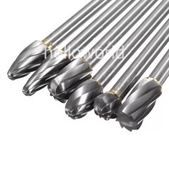 10mm Aluminum Cut Rotary Burr 150mm Long Tungsten Carbide Burs 1/4″ 6mm Shank
