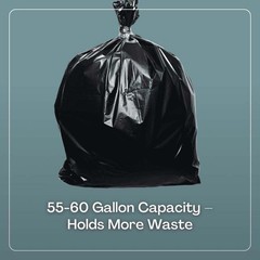 55-60 Gallon Heavy-Duty 1.2 mil Black Garbage Can Liners – 38×60 – 100ct