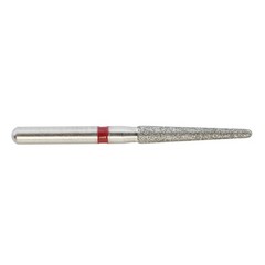 10pc Dental Diamond Bur 850/016F FG Round End Taper Fine Grit Red High Speed Bur
