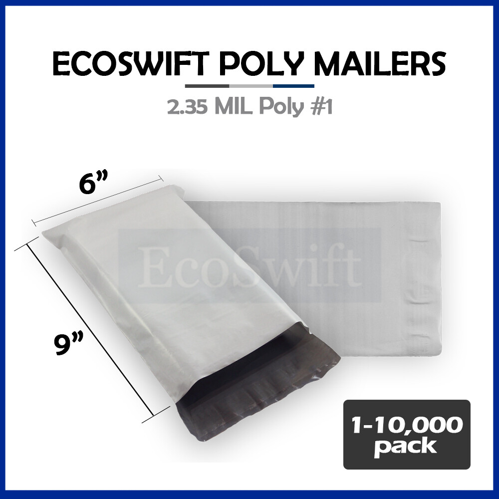 1-10000 6 x 9 “EcoSwift” Poly Mailers Envelopes Plastic Shipping Bags 2.35 MIL