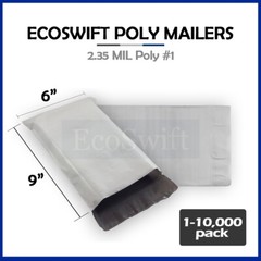 1-10000 6 x 9 “EcoSwift” Poly Mailers Envelopes Plastic Shipping Bags 2.35 MIL