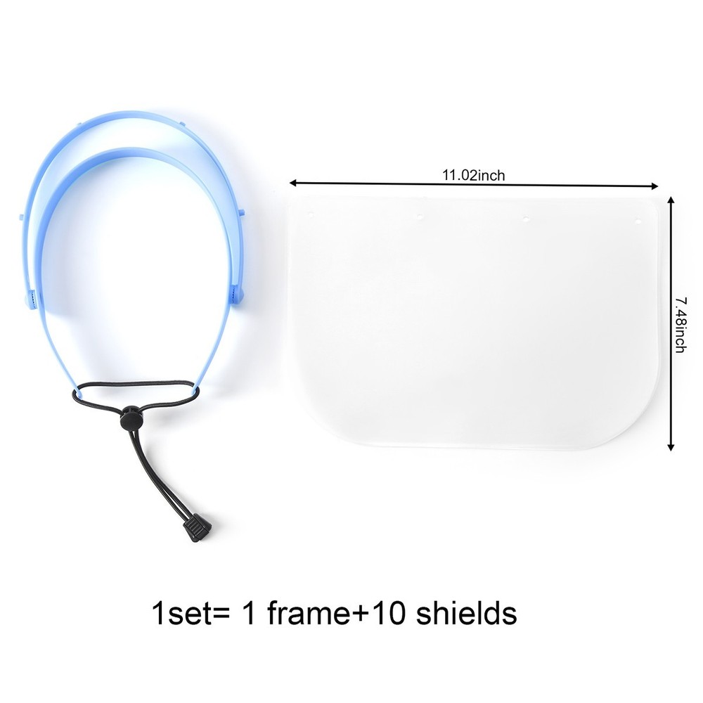 Dental Protective Face Shield Detachable Anti-fog waterproof shlef*1 shield*10