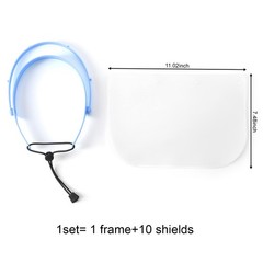 Dental Protective Face Shield Detachable Anti-fog waterproof shlef*1 shield*10