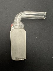 90° Borosilicate Glass Vacuum/Gas Adapter, 24/40 Joint, Lab Supply, Bent Inlet