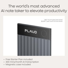 Plaud Note Pro AI Voice Recorder, Transcribe & Summarize with AI, App Black