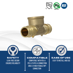 25) 3/4″ PEX A EXPANSION FEMALE TEE, F1960