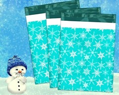 NEW 10×13 Fall, Christmas, Snowmen, Teal Snowflakes, Trees Poly Shipping Mailers
