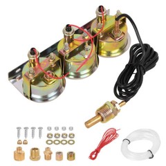 3 in1 52mm 2″ Chrome Car Triple Gauge Set Kit Water Temp Oil Pressure Volt Meter