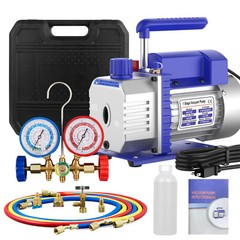 4 CFM 1/3HP Air Vacuum Pump HVAC Manifold Gauge Set AC A/C Refrigeration Kit US
