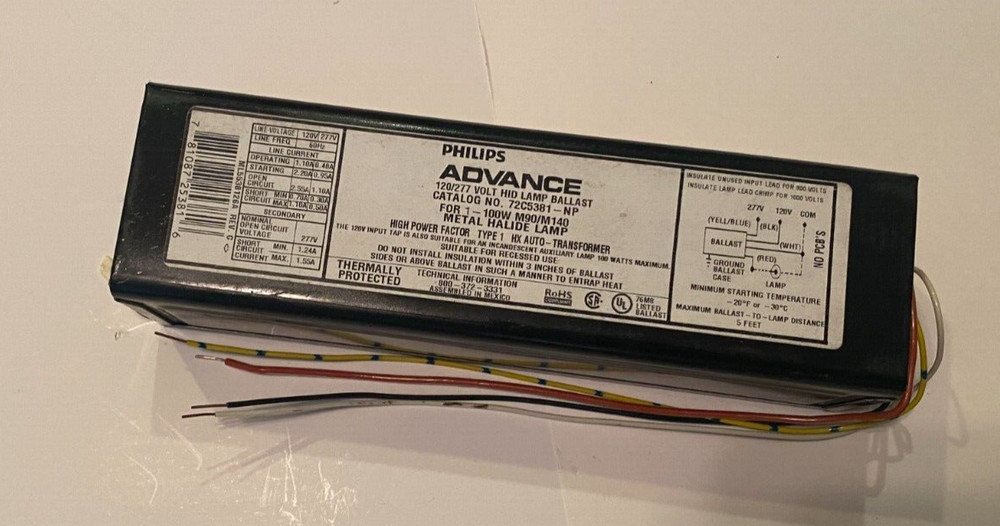 Advance 72C5381-NP HID Lamp Ballast 120/277V for 1-100W M90/M14D Metal Halide