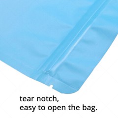 Multi-Size Foil Mylar Matte Blue Stand Up Zip Lock Bag w/ Rectangle Window B04