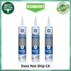 (3 Pack) GE Silicone 1 Window & Door Caulk Sealant Clear, 10.1 oz, Waterproof