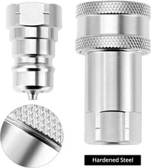 2 Pack 3/8” NPT Hydraulic Quick Connect Couplers 4000 PSI 3/8 Body Steel Set ISO