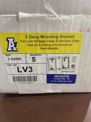 Arlington LV3 3-Gang Mounting Bracket – Black – SET of 5, New Open Box