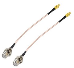 2PCS RF coaxial Coax Cable Assembly MCX Male to F Female 6”