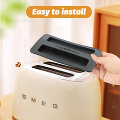 2 Pack Toaster Cover, Silicone 15.8×10.4×1.2cm/6.22×4.09×0.47inch, Black