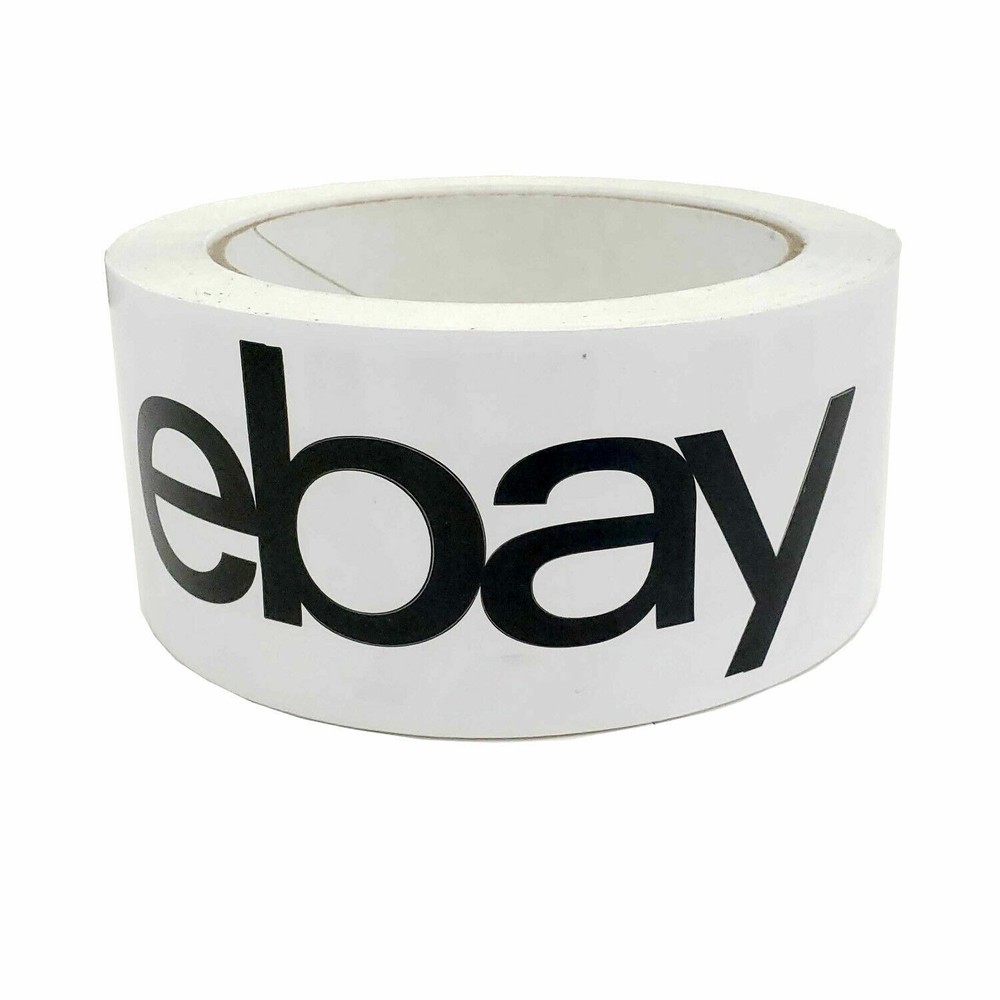 3 NEW Rolls 2″ x 75 yards Black / White LOGO eBay Branded Packing Tape