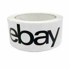 3 NEW Rolls 2″ x 75 yards Black / White LOGO eBay Branded Packing Tape