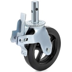4PCS Scaffolding Caster 8″ x 2″ Black Wheels w/ Locking Brakes 1-3/8″ 1100LBS