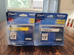 NEW Genuine Brother P-touch Value Pack TZe-2312PK & TZe-6312PK – 4 Tapes Total
