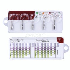 5pcs Dental Ultrasonic Endo Perio Scaling Scaler Tips Fit For DTE SATELEC